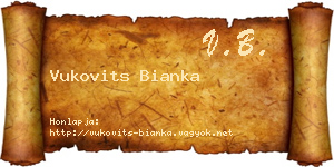 Vukovits Bianka névjegykártya